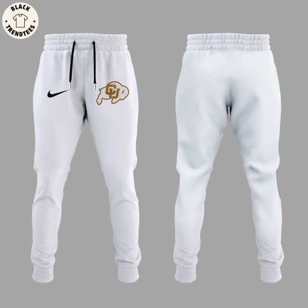 Colorado Buffaloes Football Design Logo Nike White Hoodie And Pants