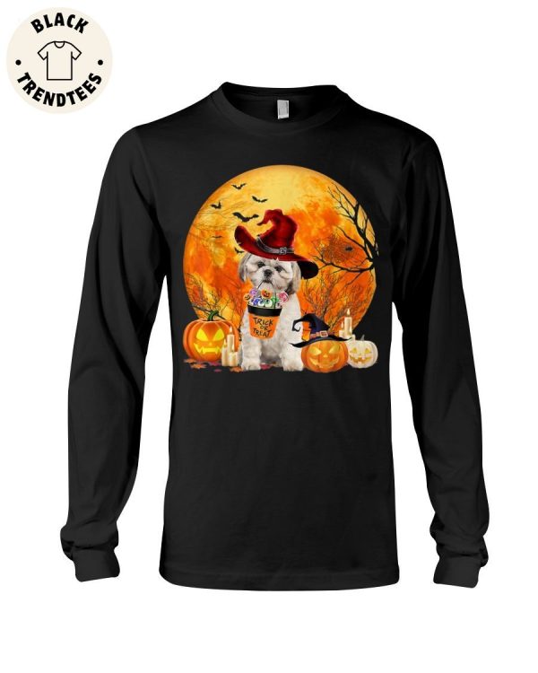 Shih Tzu Trick Halloween Spooky Pumpkin Unisex Long Sleeve Shirt