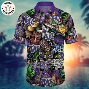 THE BEST Washington Huskies NCAA1 Flower Hawaiian Shirt