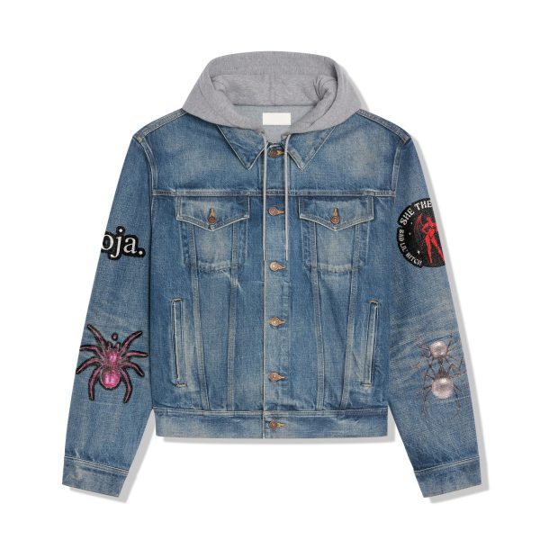 Paint The Town Red She The Devil Hooded Denim Jacket