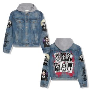 Addams Family Films Portrait Design Hooded Denim Jacket