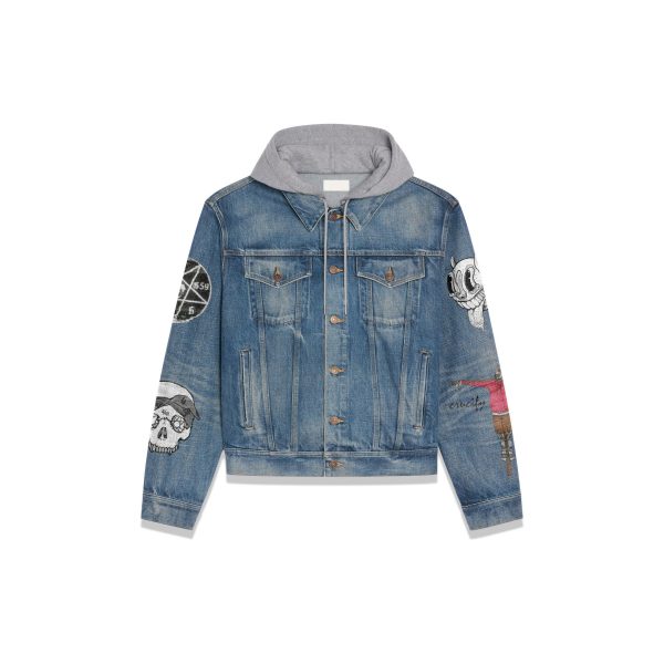 Hand Painted Tribute Hooded Denim Jacket