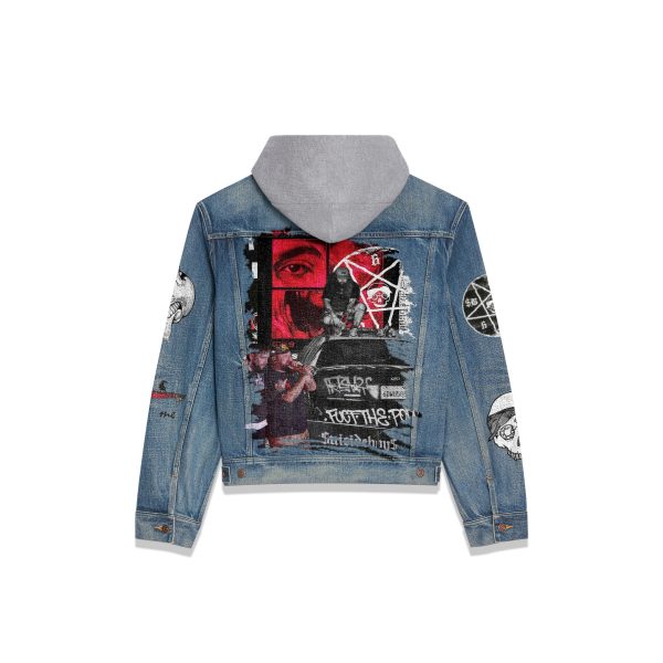 Hand Painted Tribute Hooded Denim Jacket