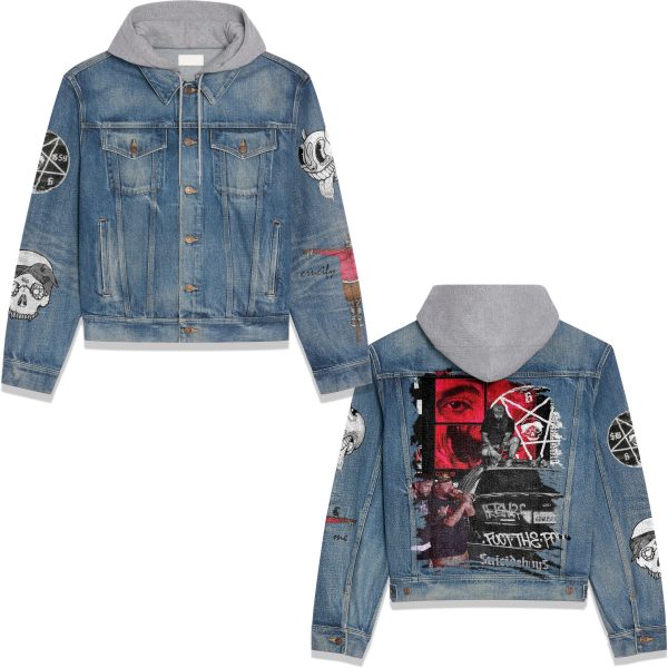 Hand Painted Tribute Hooded Denim Jacket