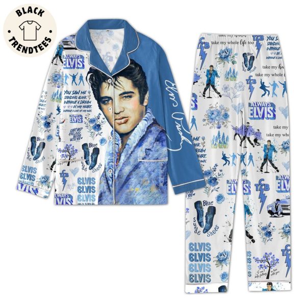 Always Elvis Blue Moon Lysrics Design Pijamas Set_