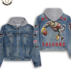 Atlanta Falcons Freddie Falcon Design Hooded Denim Jacket