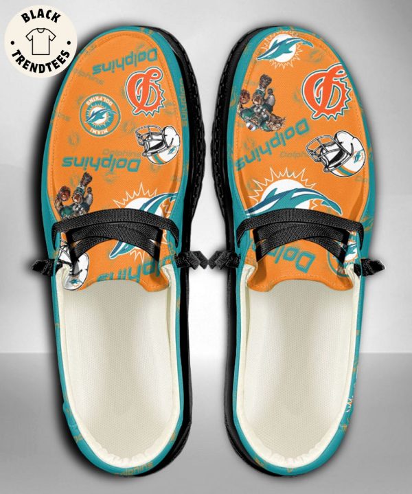 AVAILABLE NFL Miami Dolphins Custom Name Hey Dude Shoes