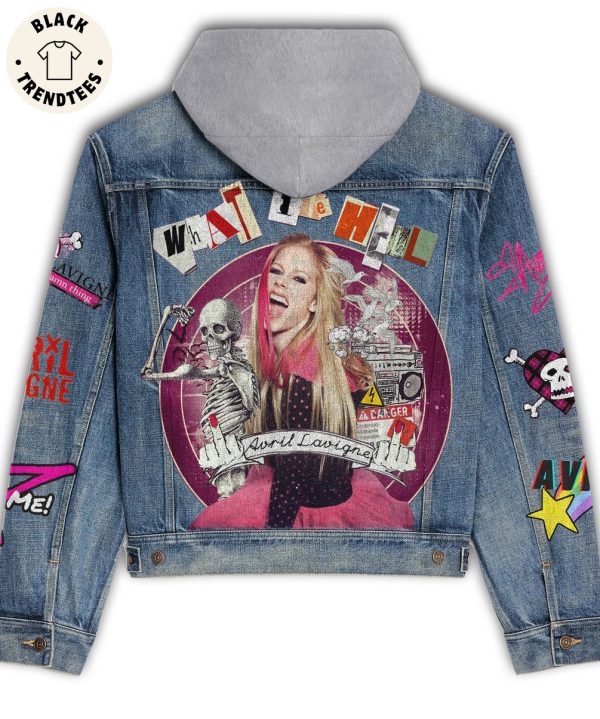 Avril Lavigne Portrait Design Hooded Denim Jacket