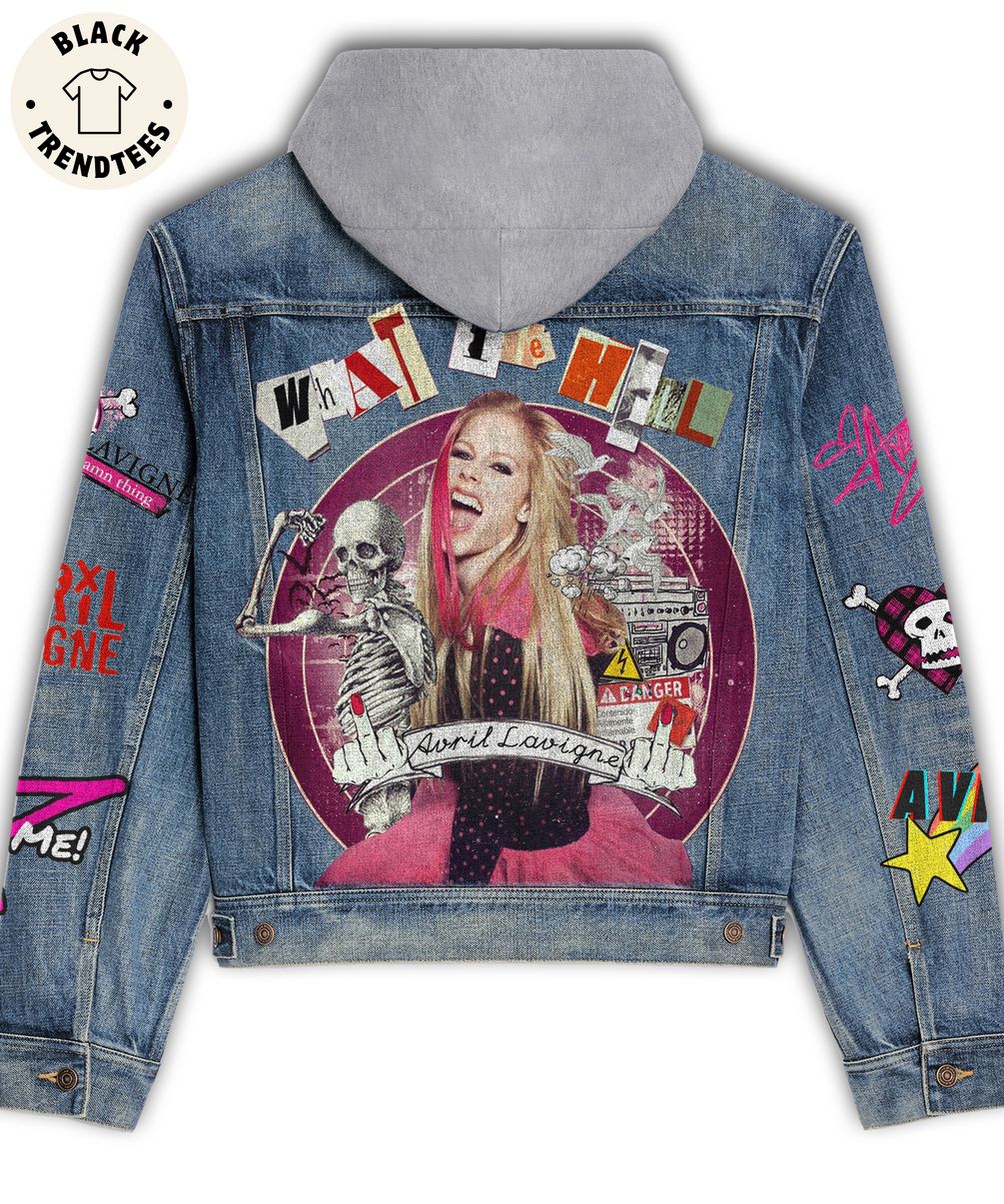 Avril Lavigne Portrait Design Hooded Denim Jacket