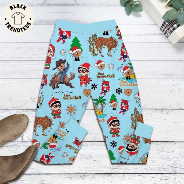 Bad Bunny Boy Riding A Horse Christmas Design Pijamas Set