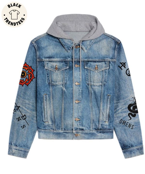 Bad Omens Rock Band American Snake Design Hooded Denim Jacket