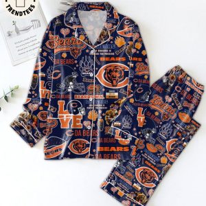 Beardown Dabears And Whoever Is Palying The Packers Mascot Design Blue Pijamas Set