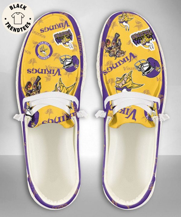 [BEST] NFL Minnesota Vikings Custom Name Hey Dude Shoes