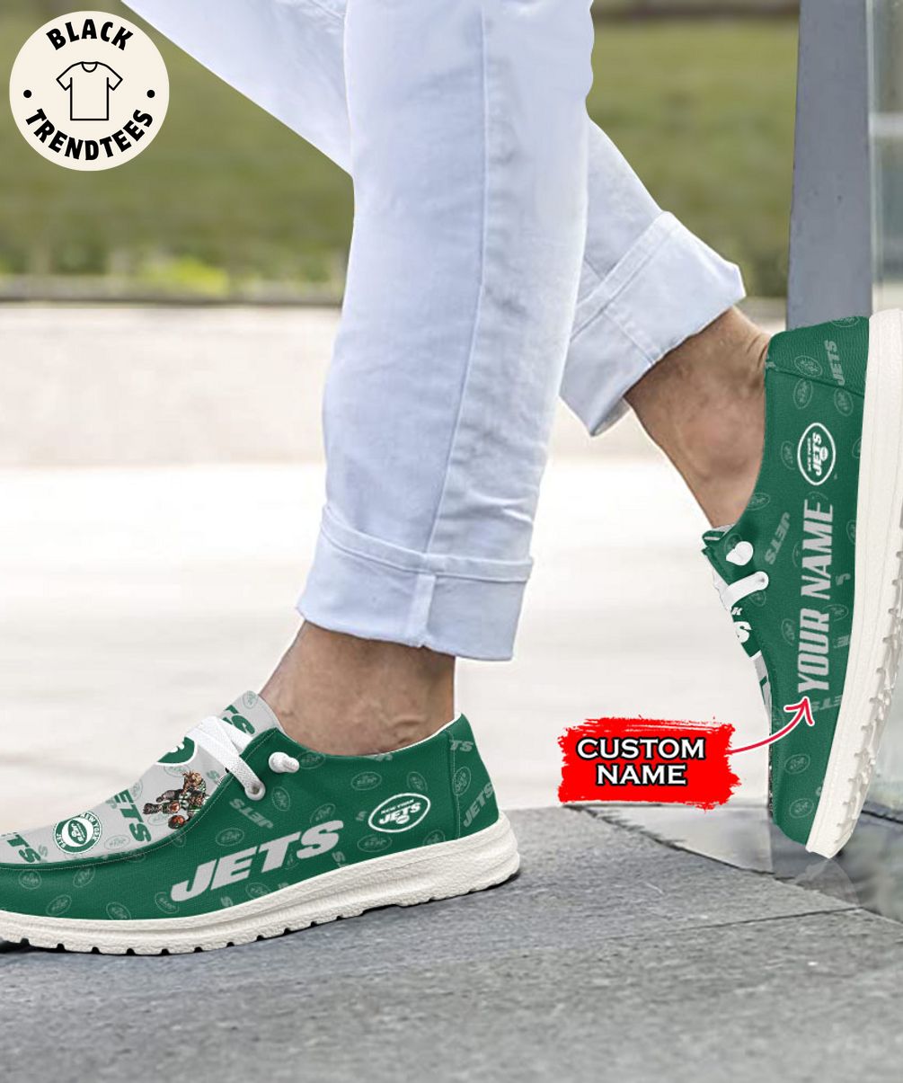 [BEST] NFL New York Jets Custom Name Hey Dude Shoes