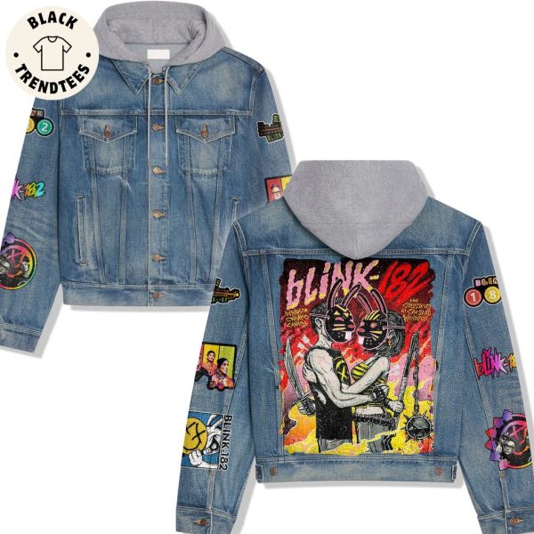 Blink – 182 Pop Punk Band Spooky Design Hooded Denim Jacket