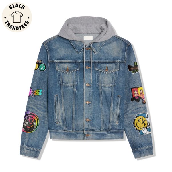 Blink – 182 Pop Punk Band Spooky Design Hooded Denim Jacket