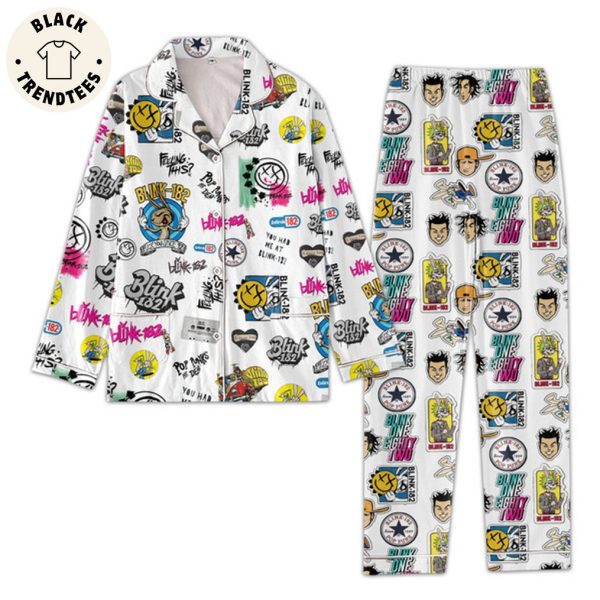 Blink – 182 You Had Me At Mascot White Design Pajamas Set