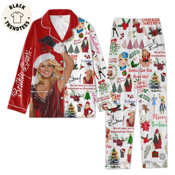 Britney Spears Portrait ChristmasDesign Pajamas Set