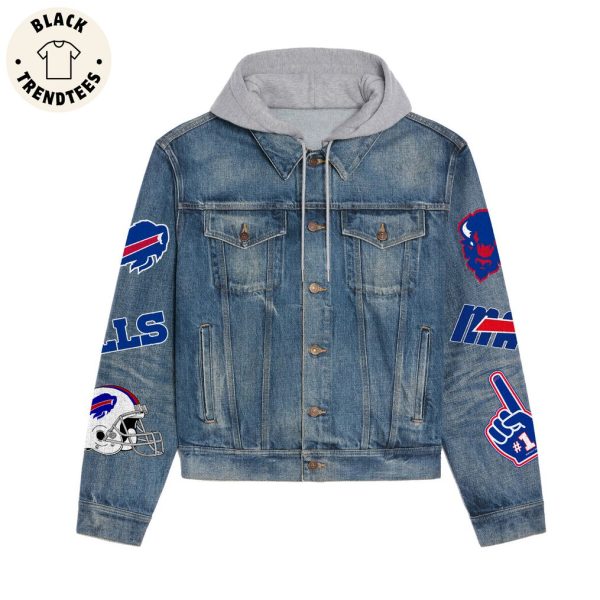 Buffalo Bills Bills Mafia Billy Mascot Design Hooded Denim Jacket