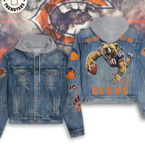 Chicago Bears Mascot Design Hooded Denim Jacket