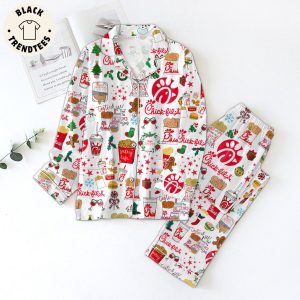 Chick Fil Salty Life Christmas Hamburger White Design Pajamas Set
