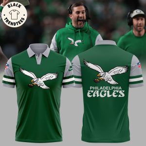 Coach Nicholas John Siriannis Kelly Green Philadelphia Eagles Mascot Design 3D Polo Shirt