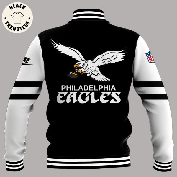 Coach Nicholas John Sirianni’s Philadelphia Eagles Logo Design Black Baseball Jacket
