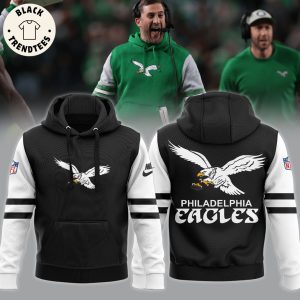 Coach Nicholas John Sirianni’s Philadelphia Eagles NFL Logo Black Design 3D Hoodie