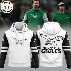 Coach Nicholas John Sirianni’s Philadelphia Eagles NFL Logo Black White Design 3D Hoodie