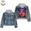 Britney Spears Portrait Pink Design Hooded Denim Jacket_