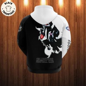 Collingwood Football Club Mascot Half White Black Design 3D Hoodie