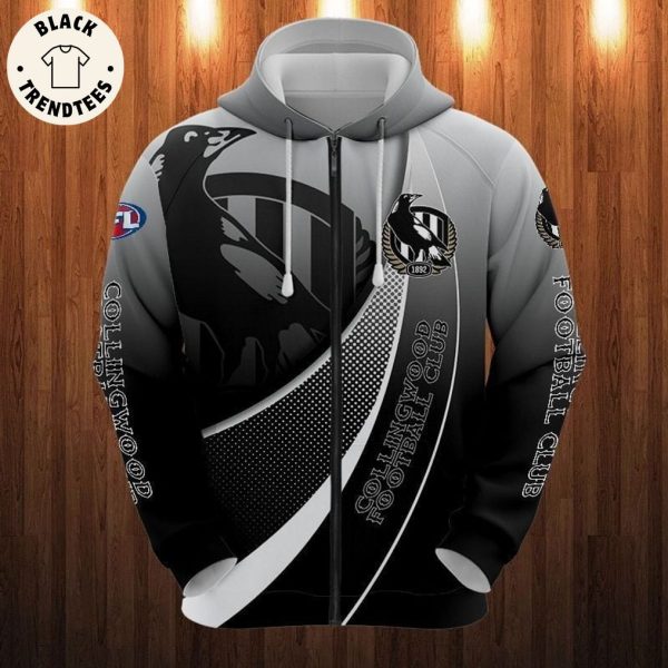 Collingwood Football Club Mascot White Black Mixed Together Design 3D Hoodie