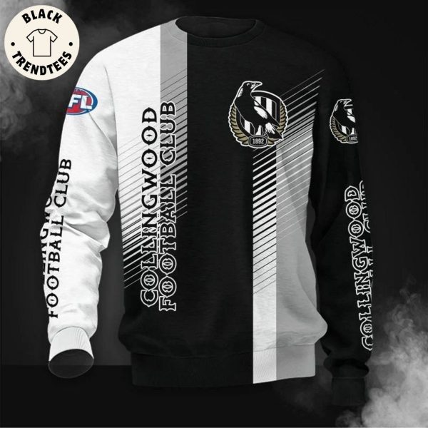 Collingwood Football Club Mascot White Black Mixed Together On Sleeve Design 3D Hoodie