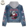 Hotty Toddy Ole Miss Rebelf Design Hooded Denim Jacket