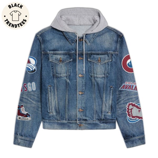 Colorado Avalanche Find A Way Mascot Design Hooded Denim Jacket