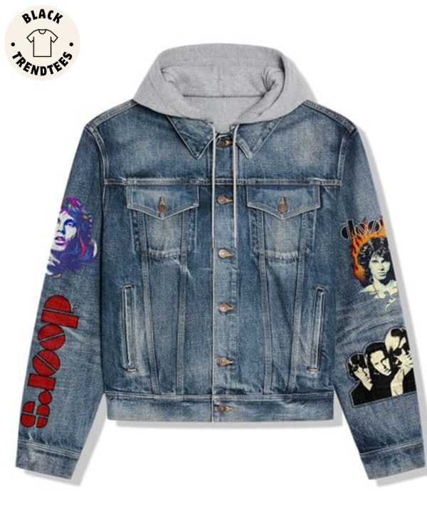 Come On Babby Light My Fire Try To Set The World On Fire The Doors Hooded Denim Jacket