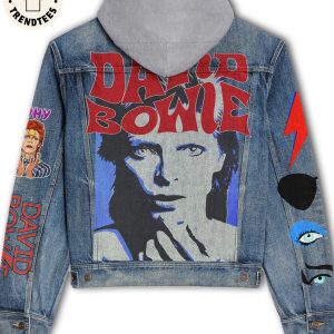 David Bowie Hooded Eyes Hooded Denim Jacket