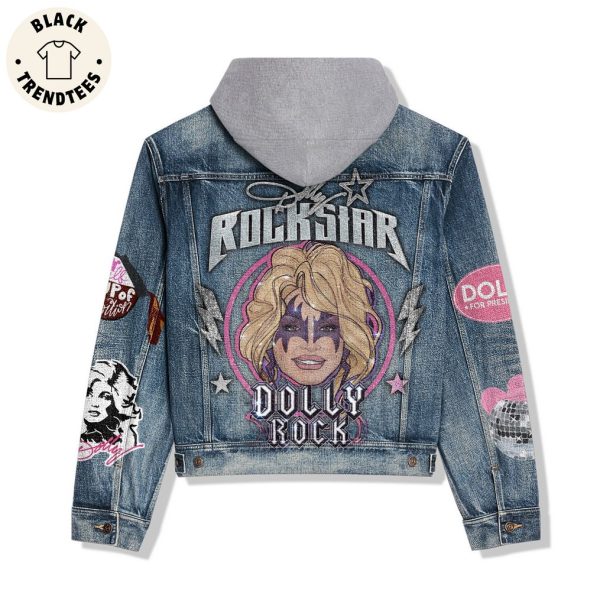 Dolly For President Rockstar Dolly Rocl Hooded Denim Jacket