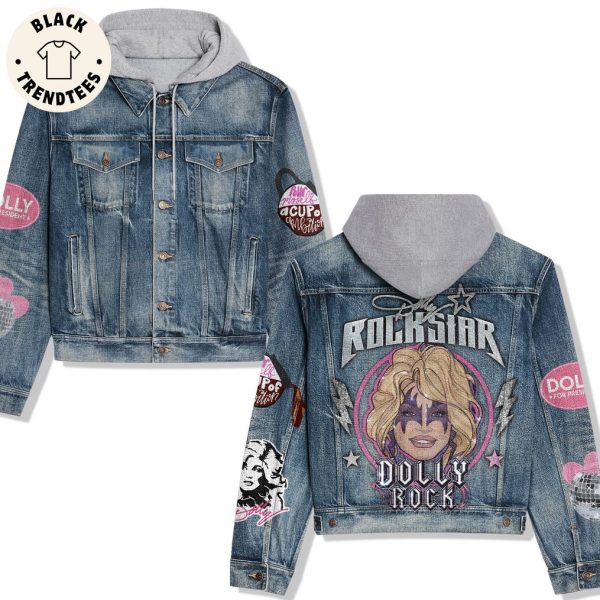 Dooly Rock Rock Star Portrait Design Hooded Denim Jacket