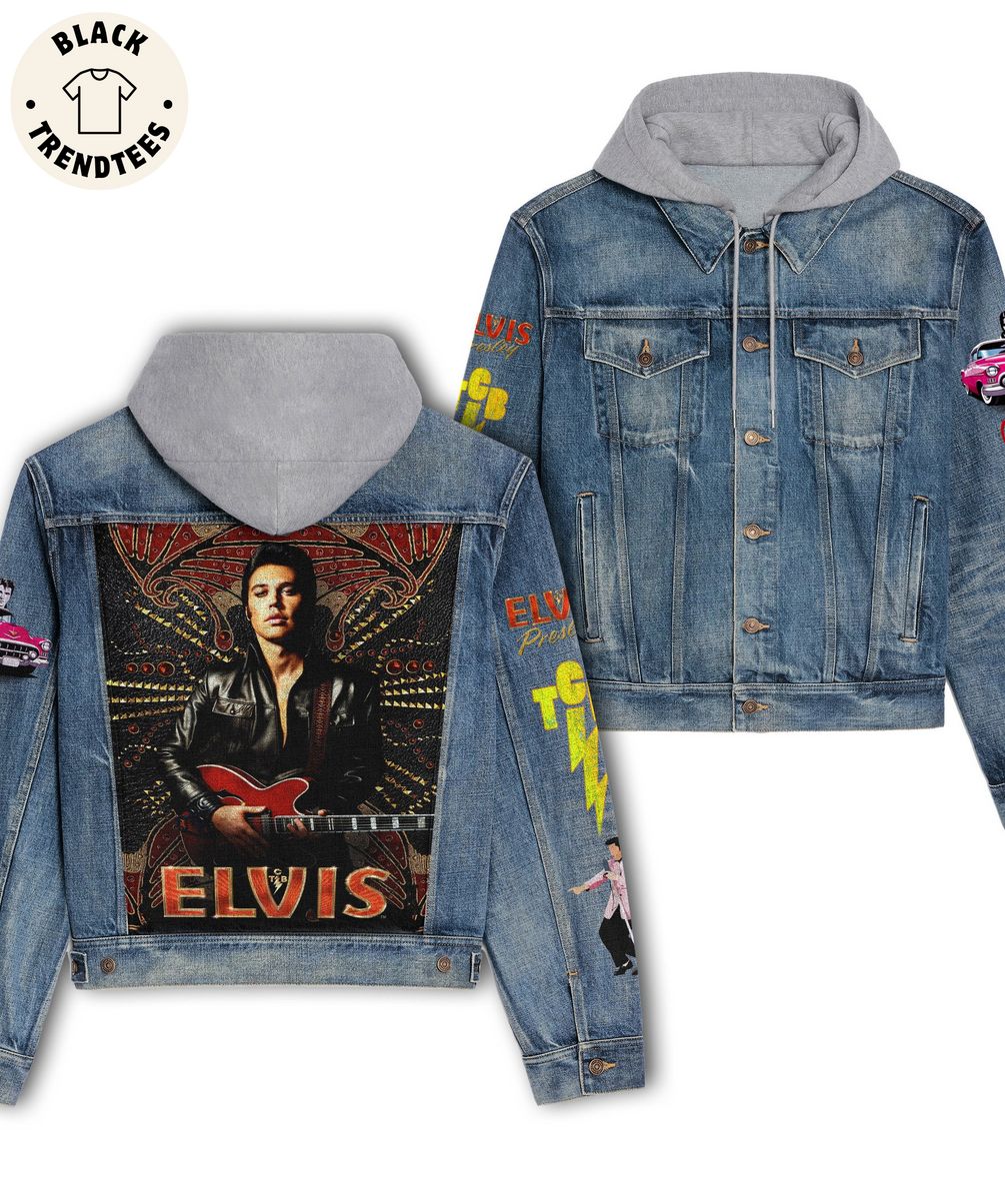 Elvis Presley Singer American Portrait Design Hooded Denim Jacket