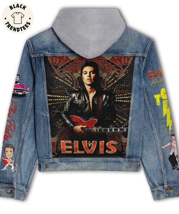 Elvis Presley Singer American Portrait Design Hooded Denim Jacket