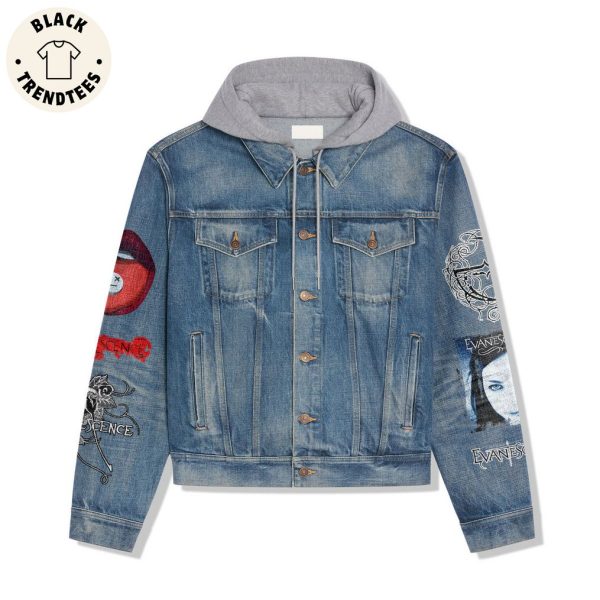 Evanecence Going Under Lyric Hooded Denim Jacket