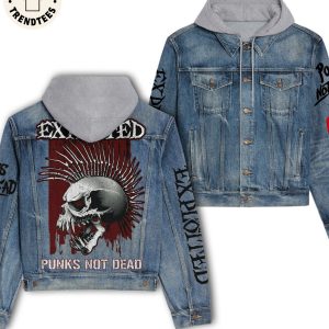 Explotted Punks Not Dead Hooded Denim Jacket