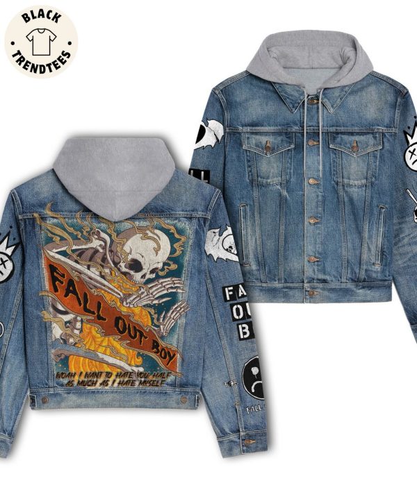 Fall Out Boy Drawstring Hooded Denim Jacket