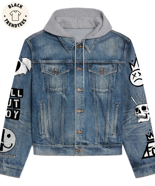 Fall Out Boy Drawstring Hooded Denim Jacket