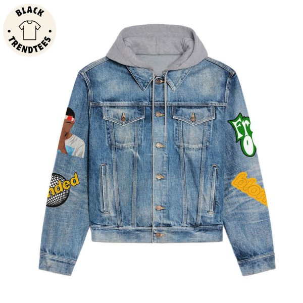 For The Hstros Mascot Design Hooded Denim Jacket