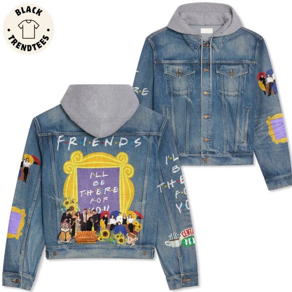 Friends I’ll Be There For You Portrait Design Hooded Denim Jacket