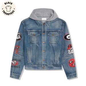 Geobgia Bringin It Bullldog Design Hooded Denim Jacket