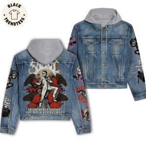 Ghost – If You Have Ghosts Lyrics Skull Design Hooded Denim Jacket