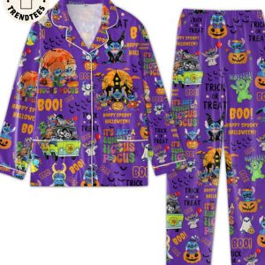 Happy Spooky Halloween Its Just Bunch Hocus Focus Purple Pijamas Set